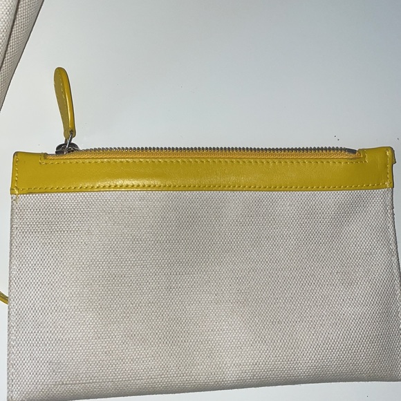 Authentic BALENCIAGA Caba S Hand Bag Canvas Leather White Yellow - Picture 14 of 16